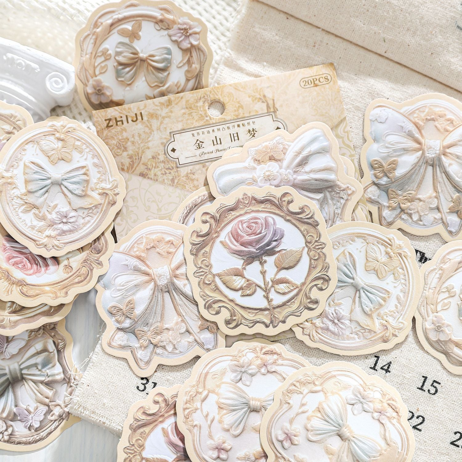 20 Pcs Emboosed Wax Seal Stickers FSHY