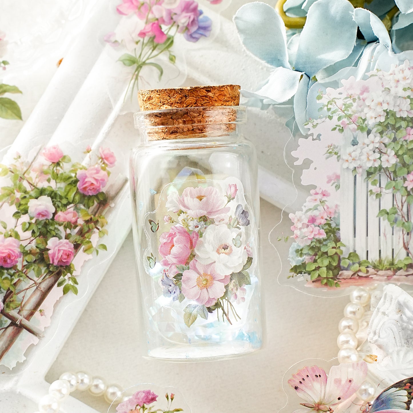 15 Pcs Floral Themed PET Stickers FHLZ