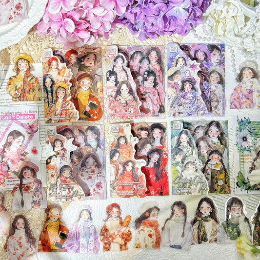 20 Pcs Fashion GIrl PET Stickers RFMY