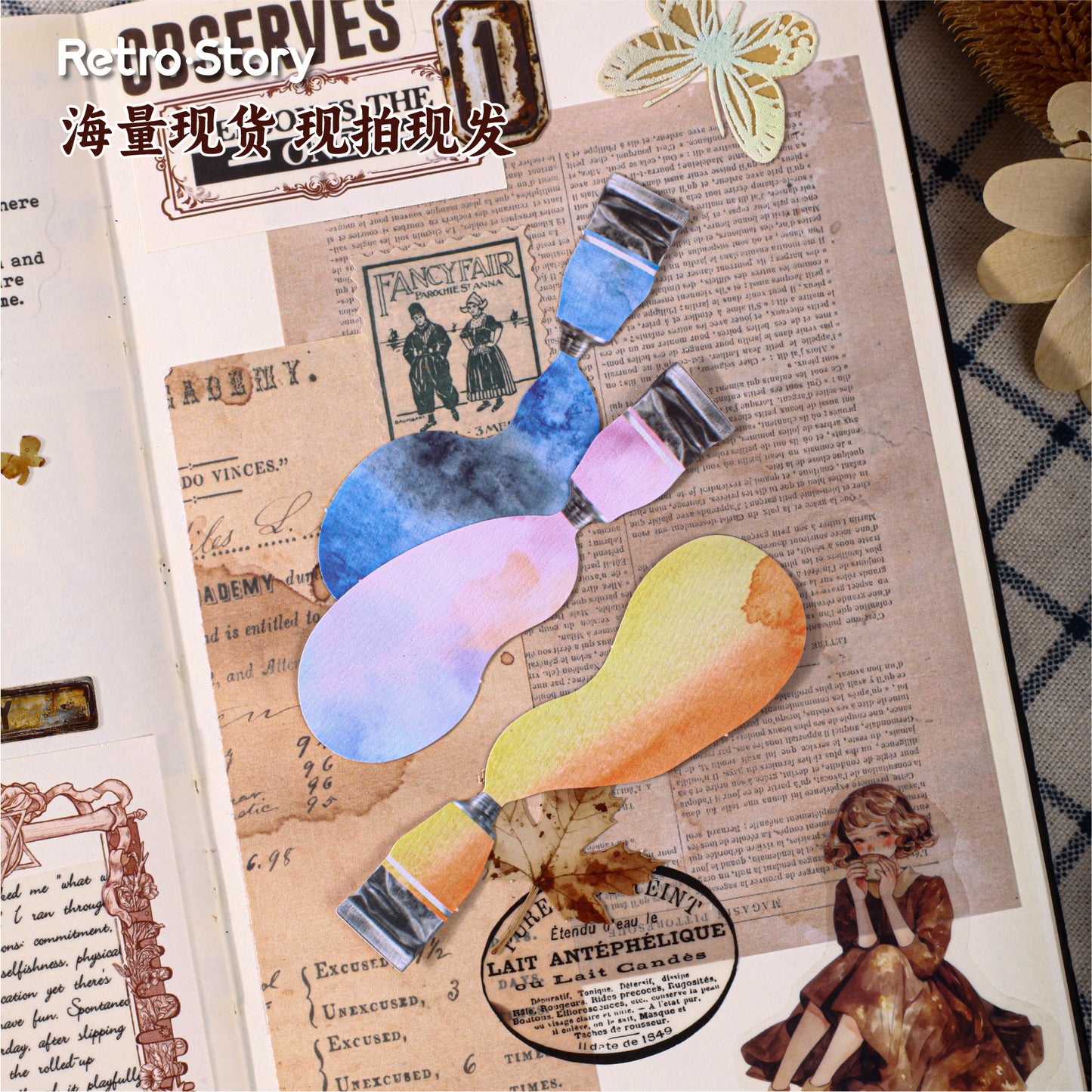 20 Pcs Paint Themed Stickers YLXL