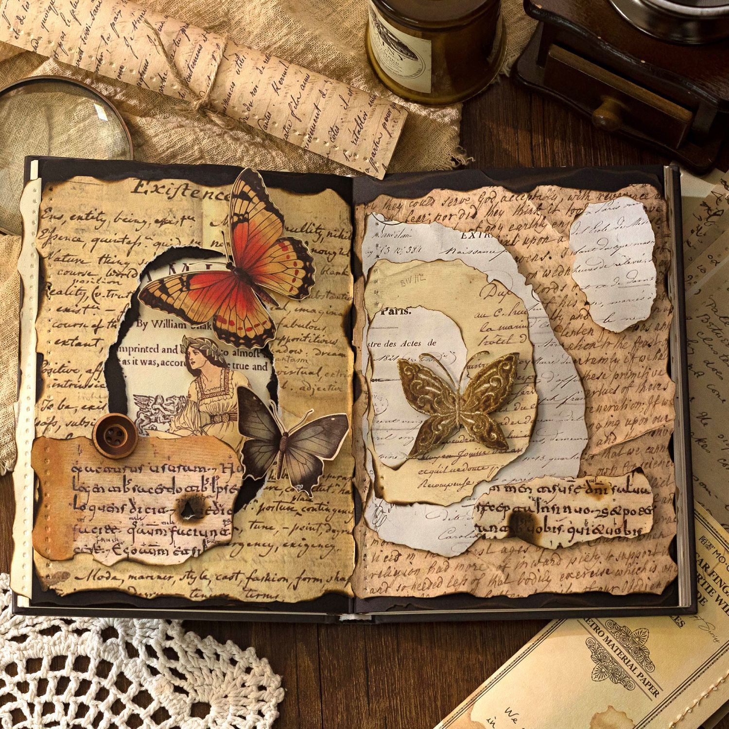 10 Pcs Vintage Junk Journal Paper SYSG