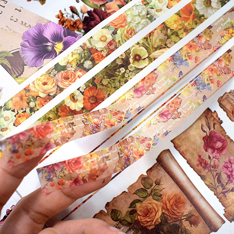 20 Sheets A5 Flower Stickers Book DHHDXL