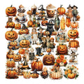 50PCS Vintage Halloween Vellum Paper Stickers