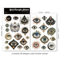 2 Sheets Waterproof Rub on Stickers - Eyes