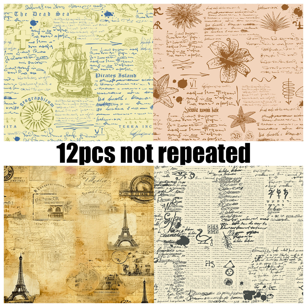 6 inch Vintage Letter Map Scrapbook Paper Pad PA731