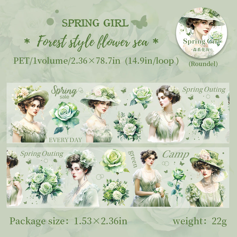 1 Roll Vintage Girl PET Tape CRSN