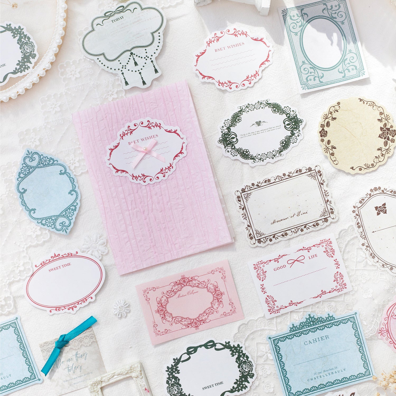 126 Pcs Lace Theme Scrapbook Supplies Kit SHDSJ