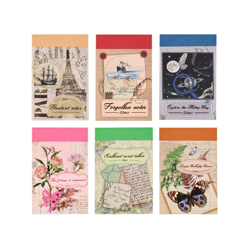 50 Pcs Vintage and Botanical Washi Stickers Book GLYH