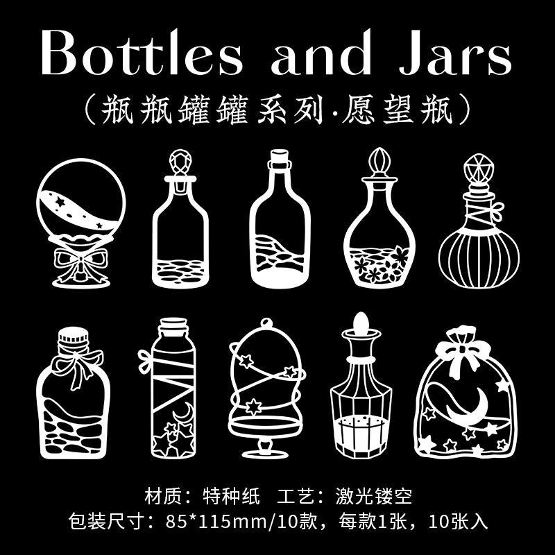 10 Pcs Bottles Cutout Paper PPGG