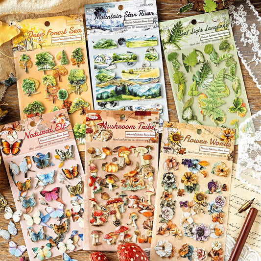 2 Sheets Natural Plant Animal Cardstock Stickers ZRCLS