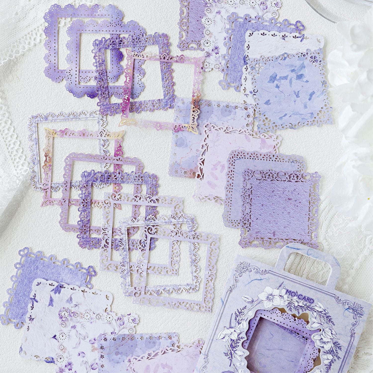 30 Pcs Lace Edged Background Paper LSGY