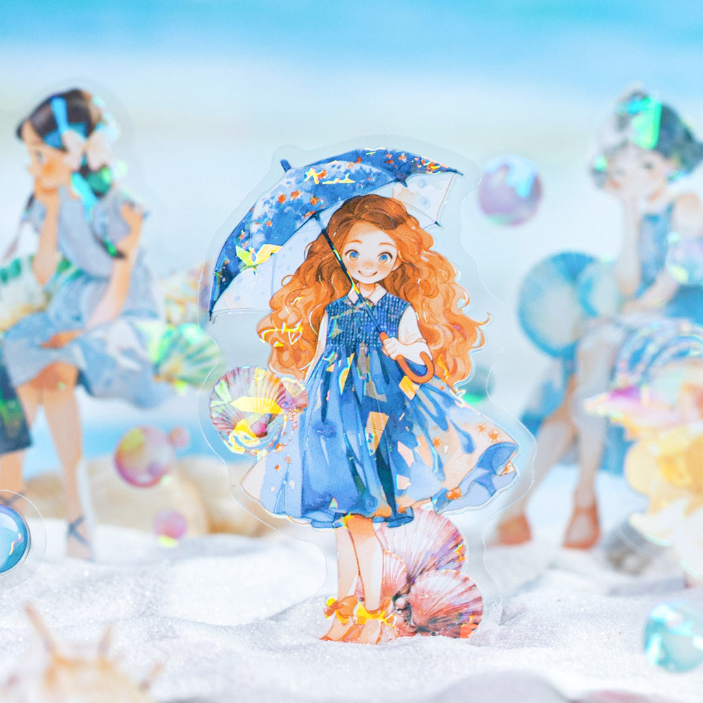 10 Pcs Summer Girl PET Stickers XRSN