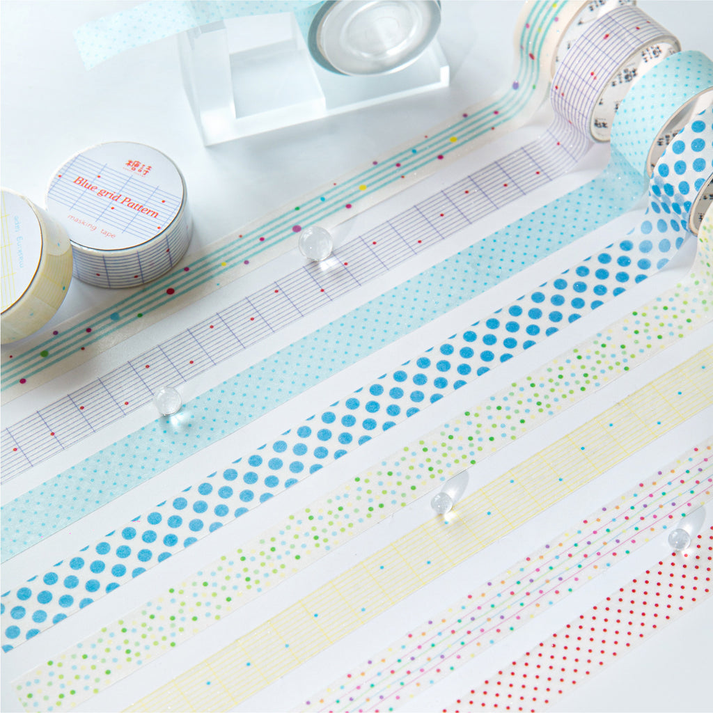 Polka Dots Glitter Translucent Vellum Tape - Red Dots