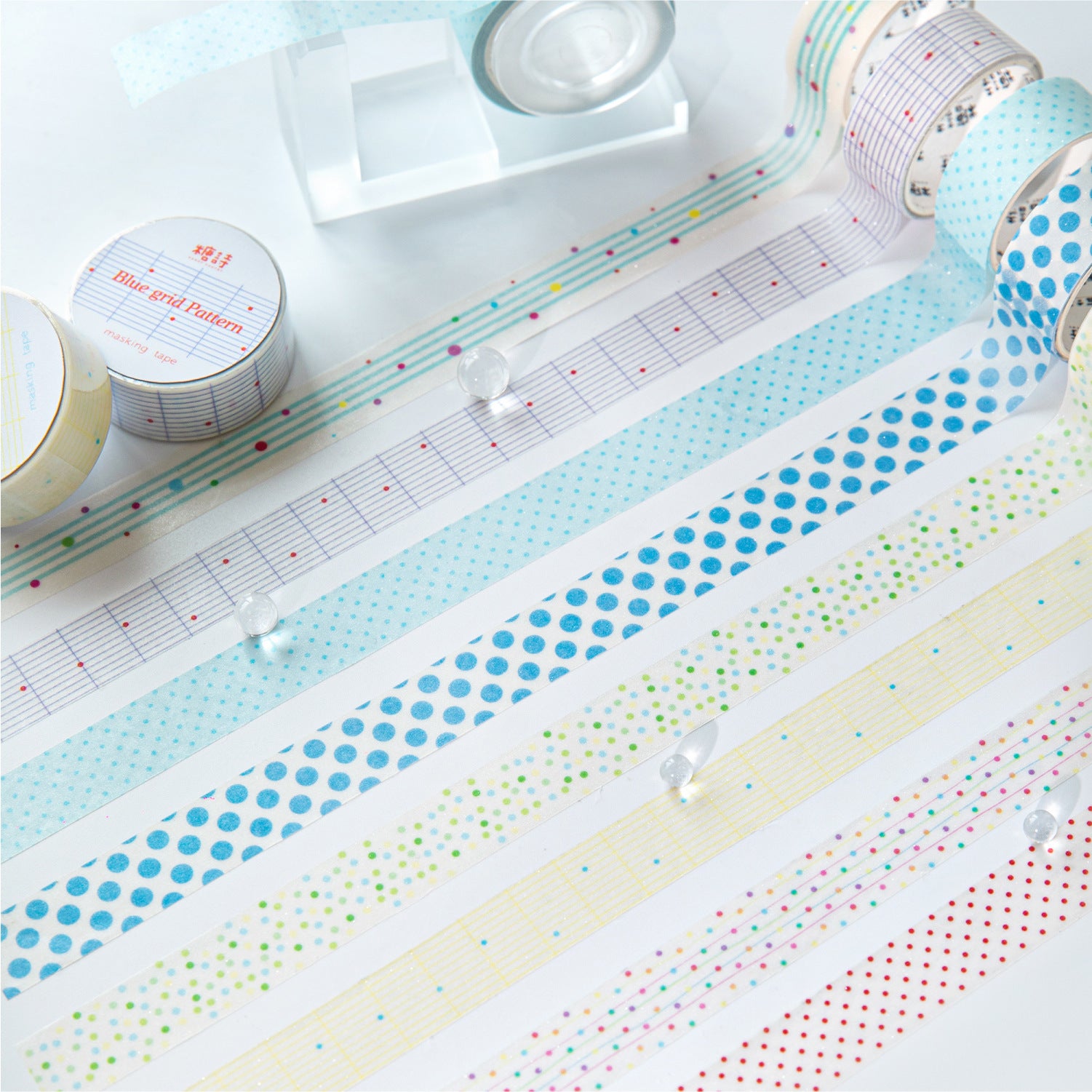 Polka Dots Glitter Translucent Vellum Tape - Colorful
