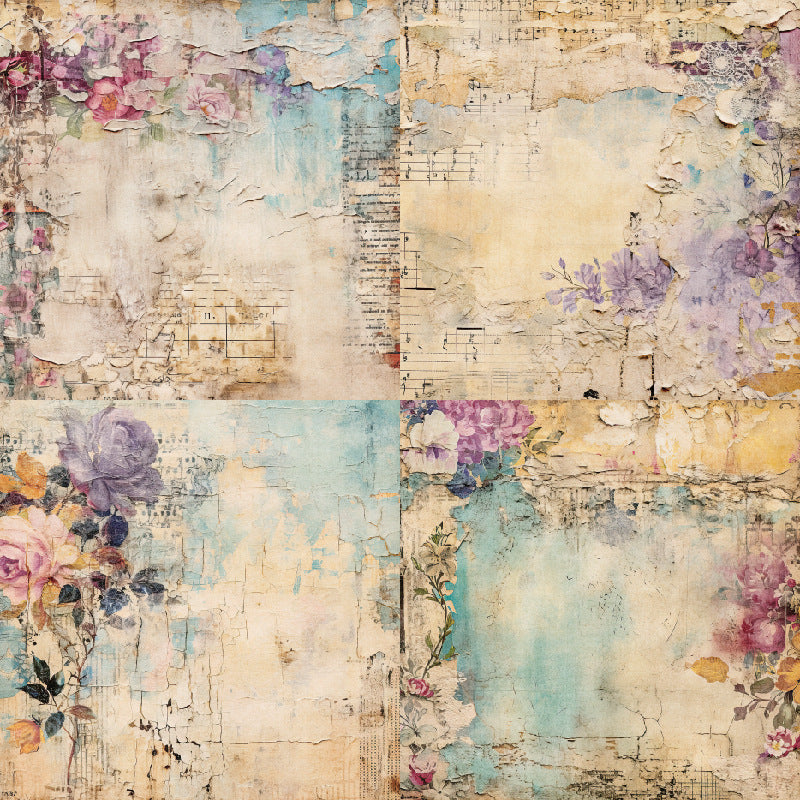 6 inch Vintage FLoral Scrapbook Paper Pad SKP328