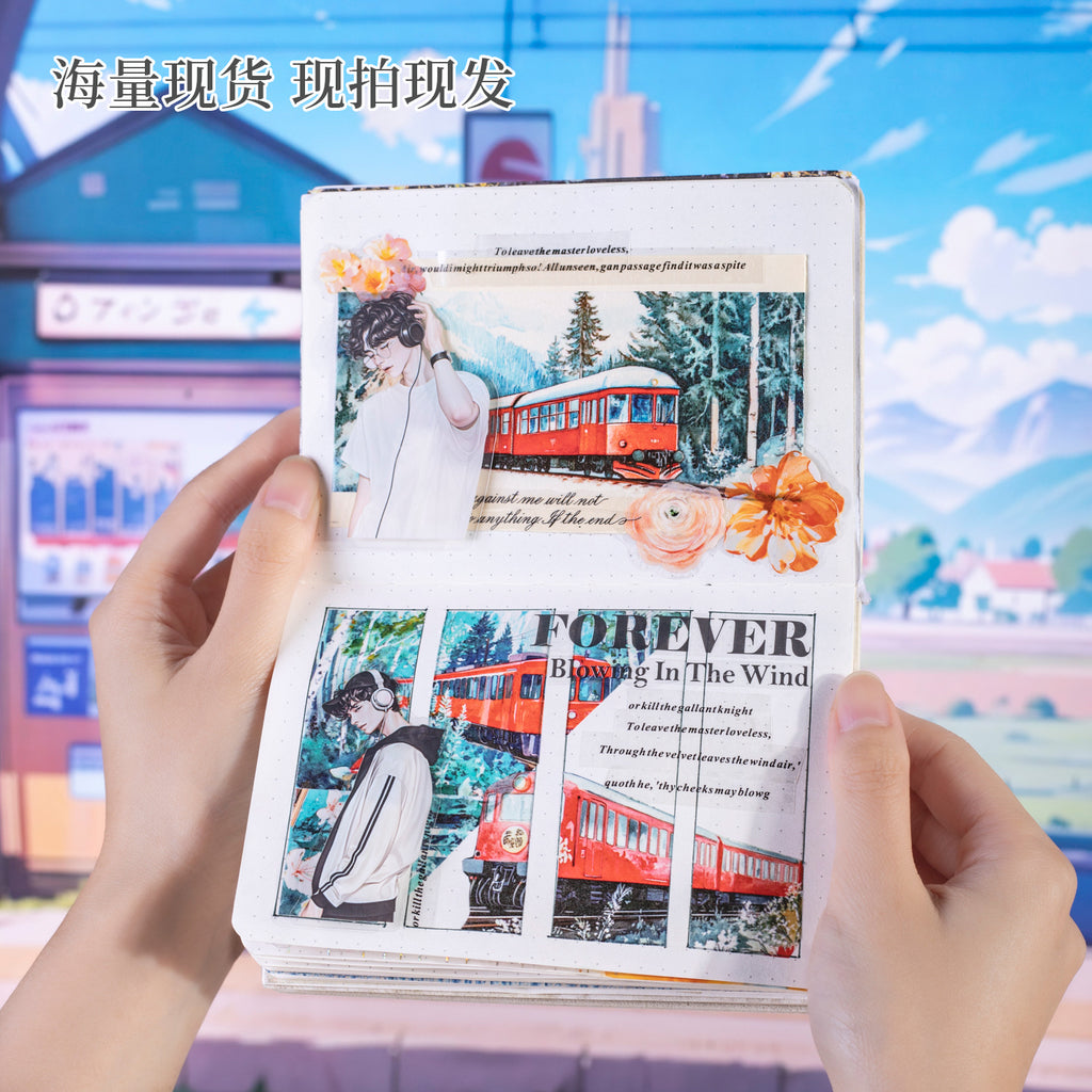 1 Roll Train Landscape Washi Stickers Tape KWLSLC