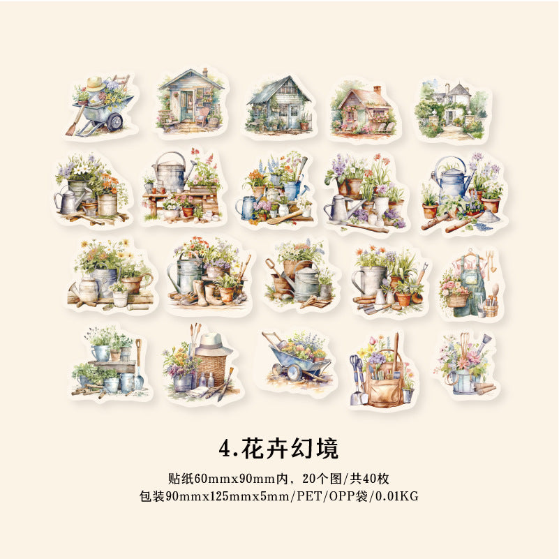 40 Pcs Creative PET Stickers ZRZY