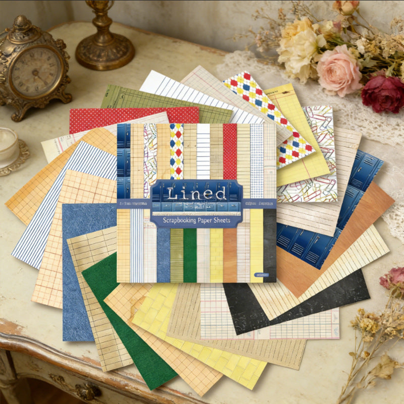 6 inch Vintage Lined Scrapbook Paper Pad SKP610