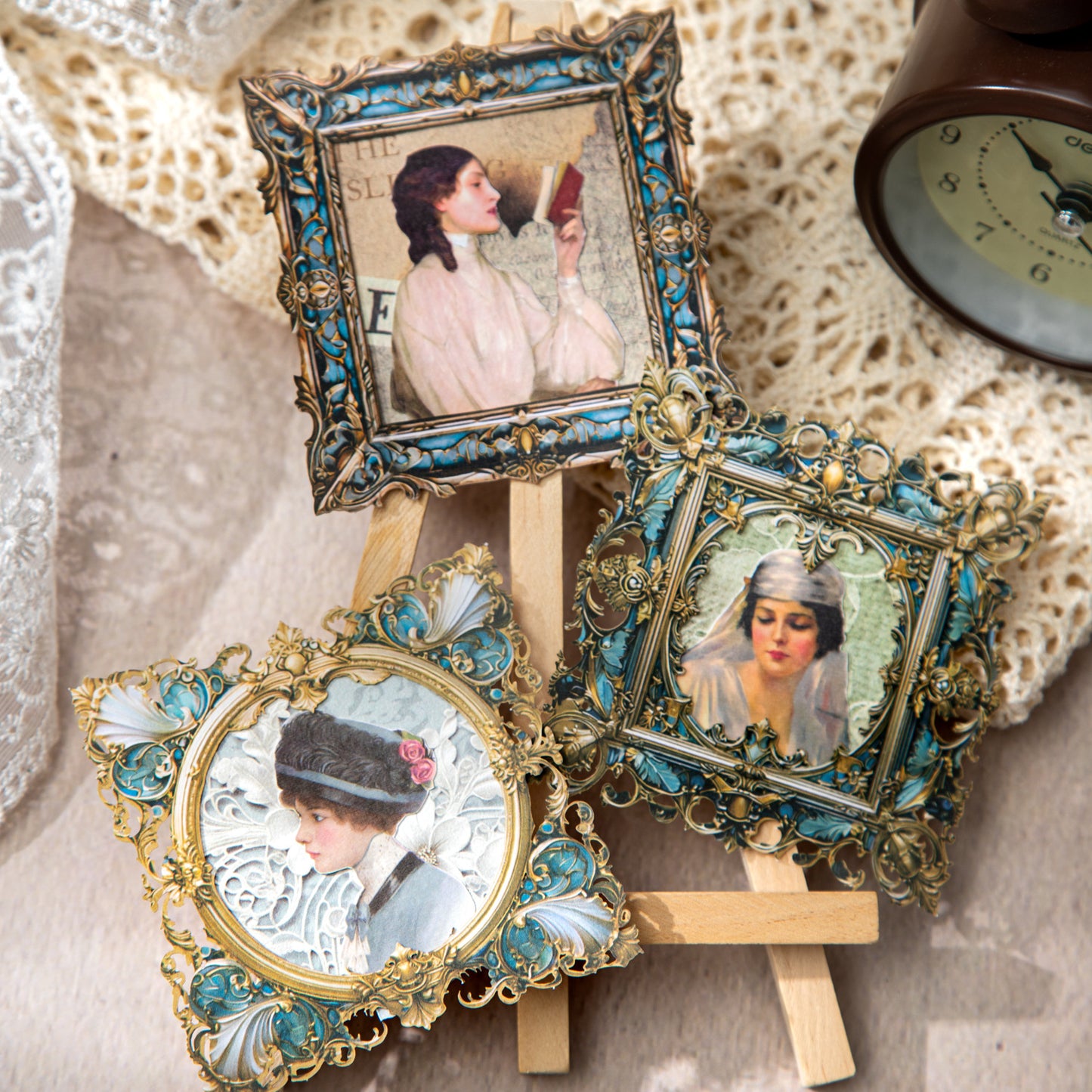 10 Pcs Vintage Frame Cardstock Stickers ZSJWZ