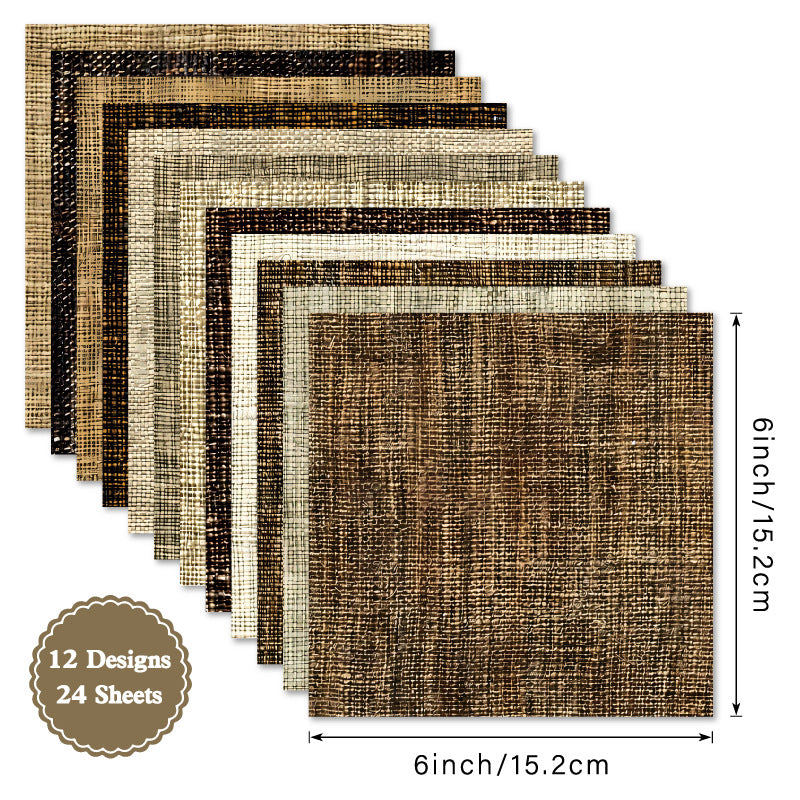 6 inch Vintage Fabric Texture  Scrapbook Paper Pad SKP411