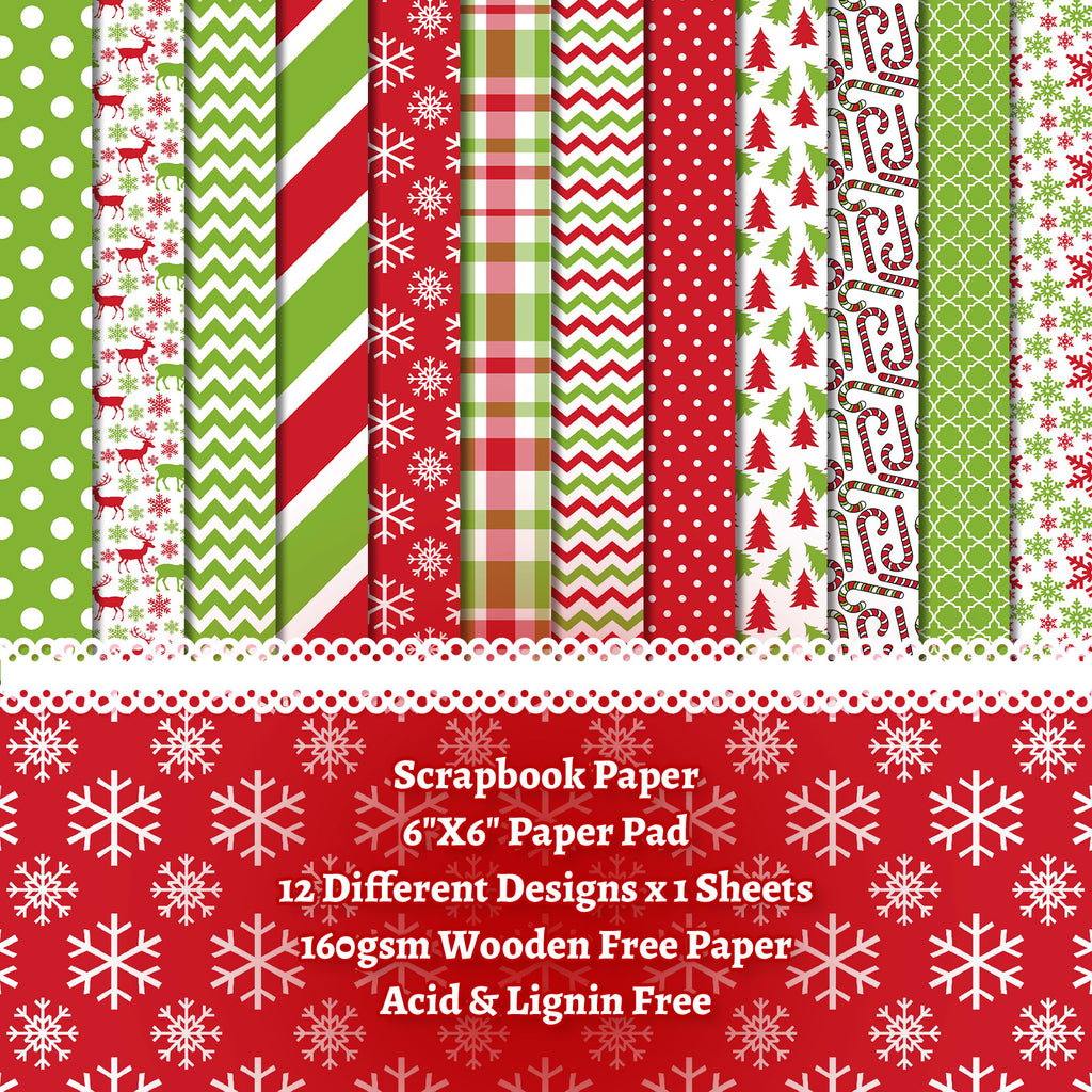 6 inch Christmas Scrapbook Paper Pad PA255