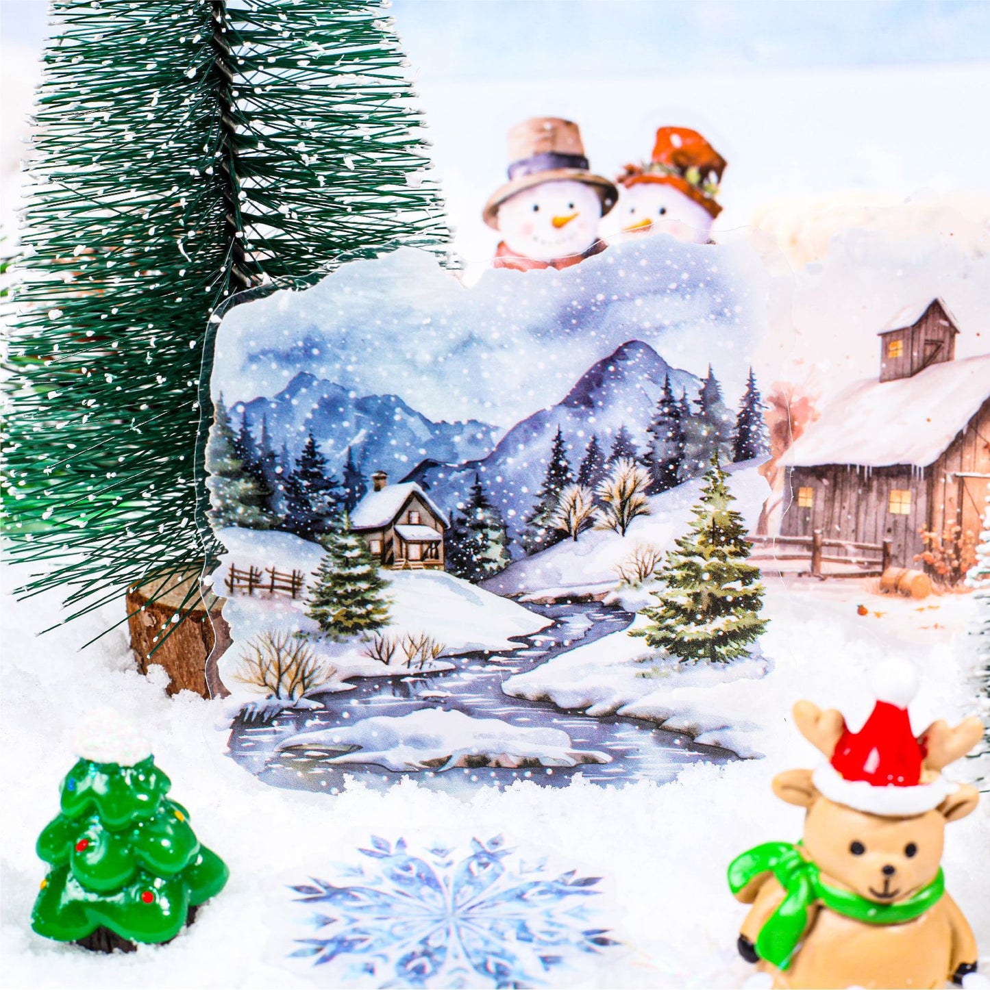 30 Pcs Winter Forest PET Stickers BXXL