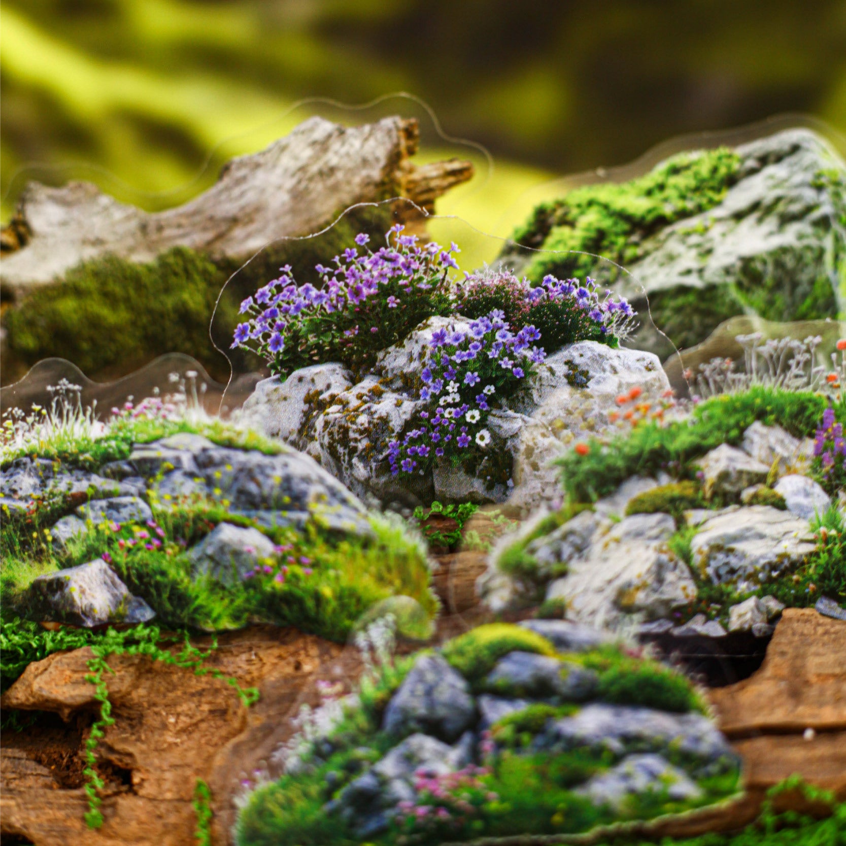 20 Pcs Moss Wooden PET Stickers TXXL