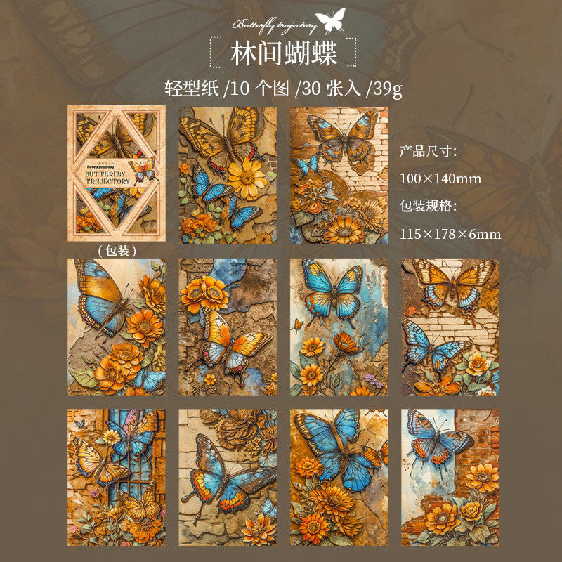30 Pcs Butterfly Theme Scrapbook Paper HDGJ