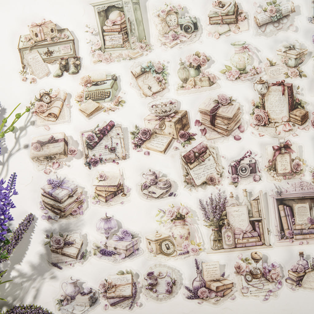 15 Pcs Reading Bookish PET Stickers HJLX