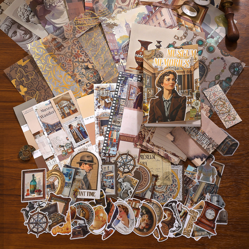 147 Pcs Vintage Junk Journal Supplies Gift Kit MXSH