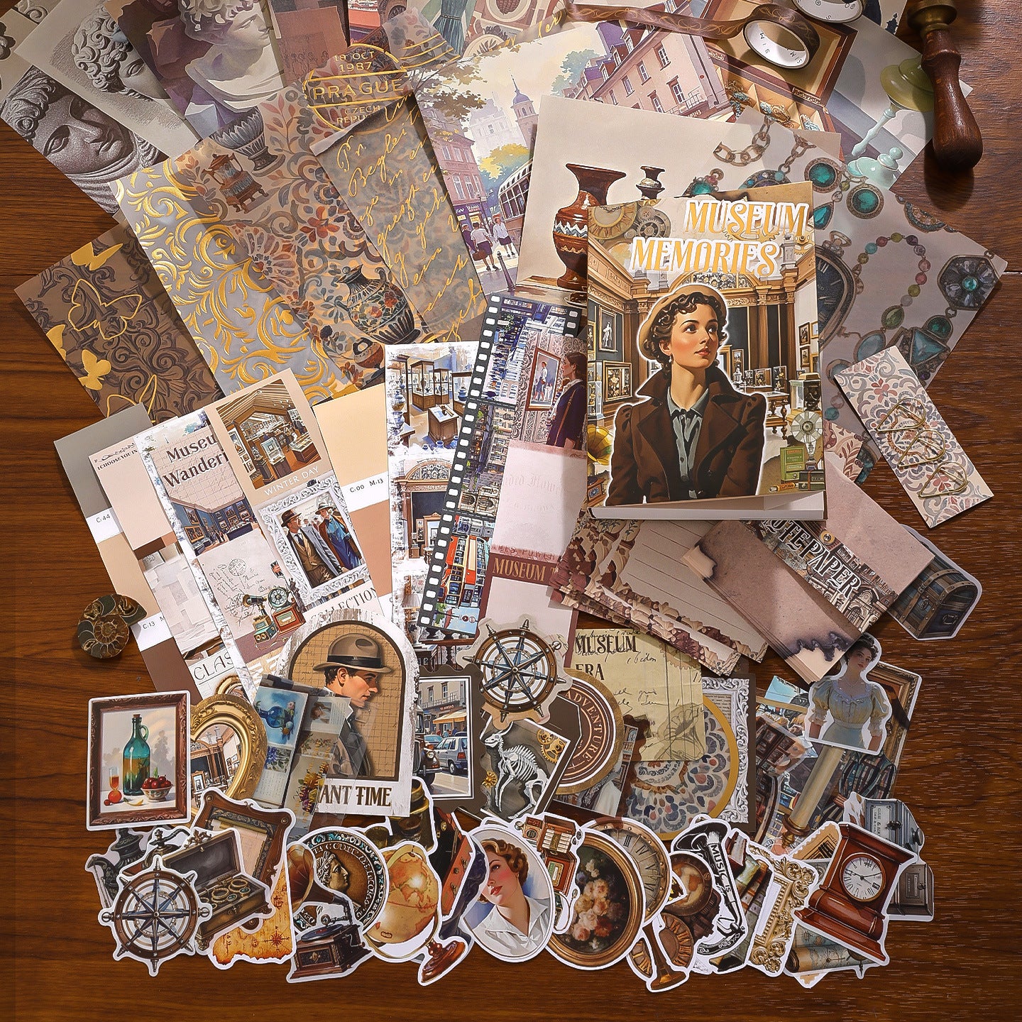 147 Pcs Vintage Junk Journal Supplies Gift Kit MXSH