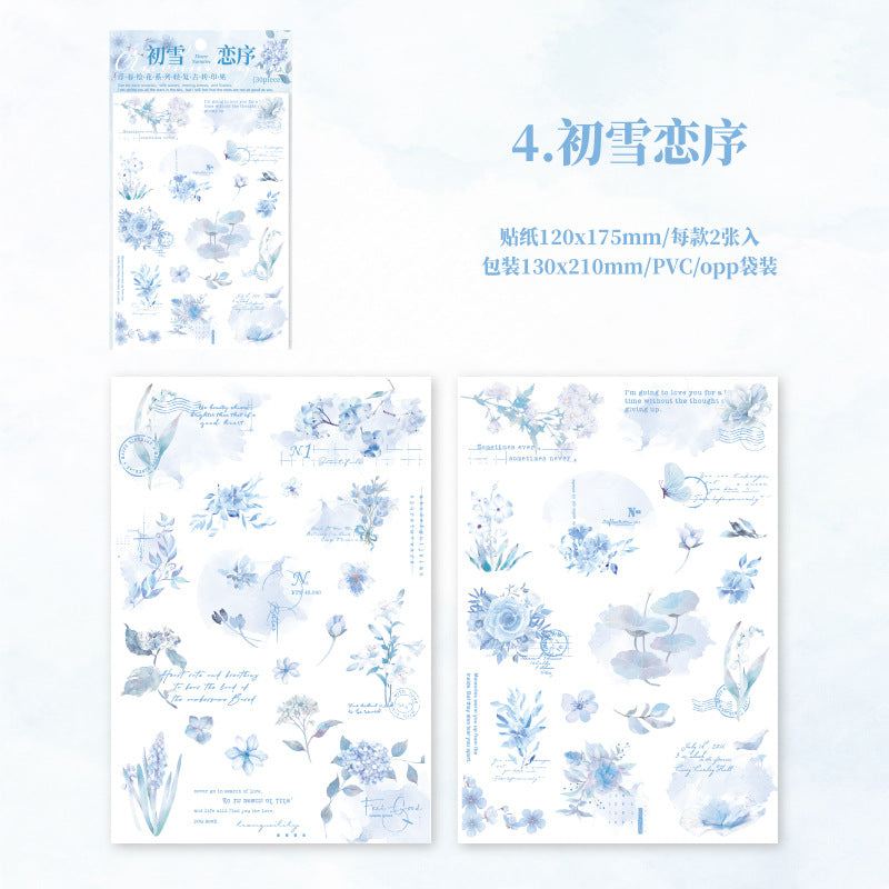 2 Pcs Flowers Transfer Stickers FCHH