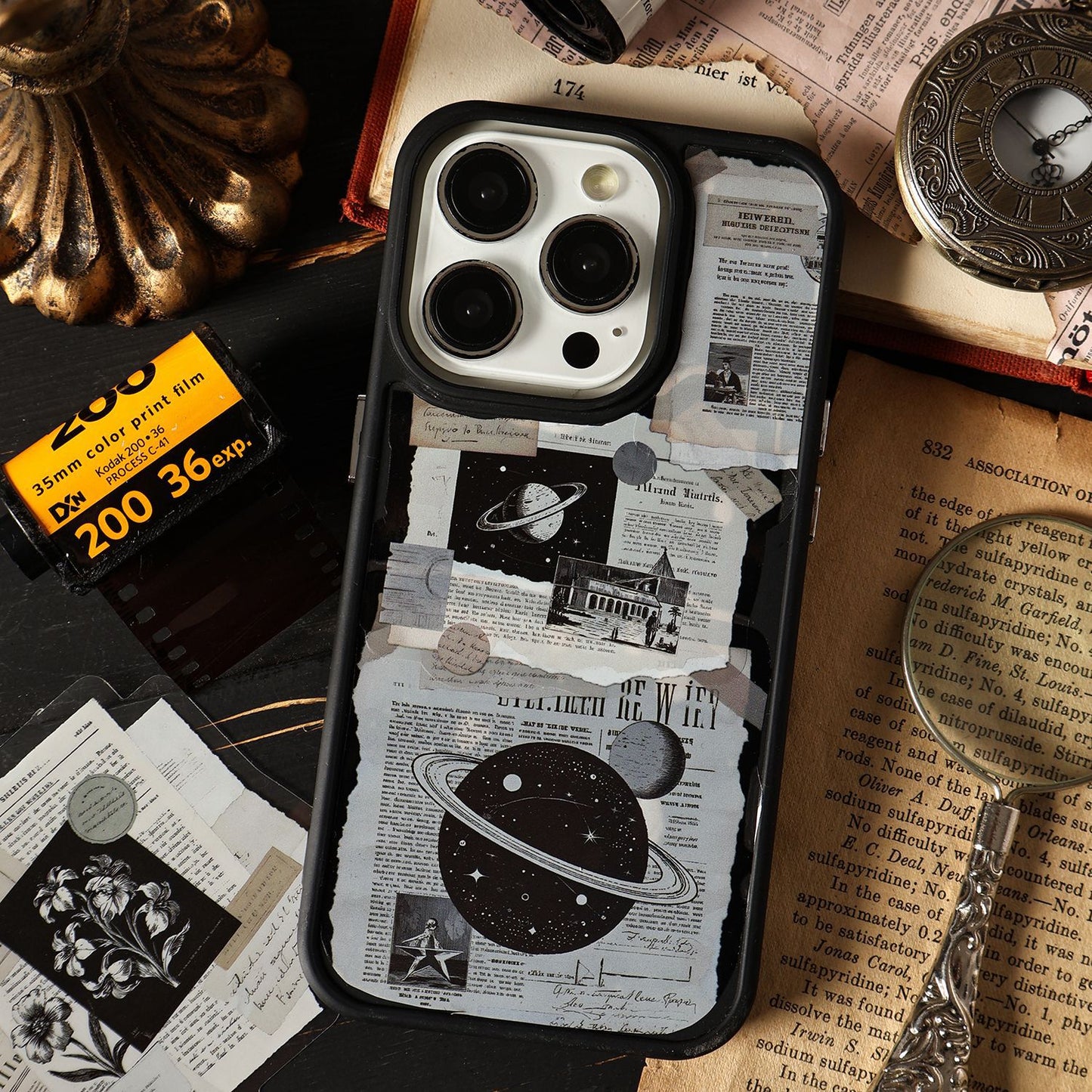 15 Pcs Vintage Newspaper PET Stickers PTJC