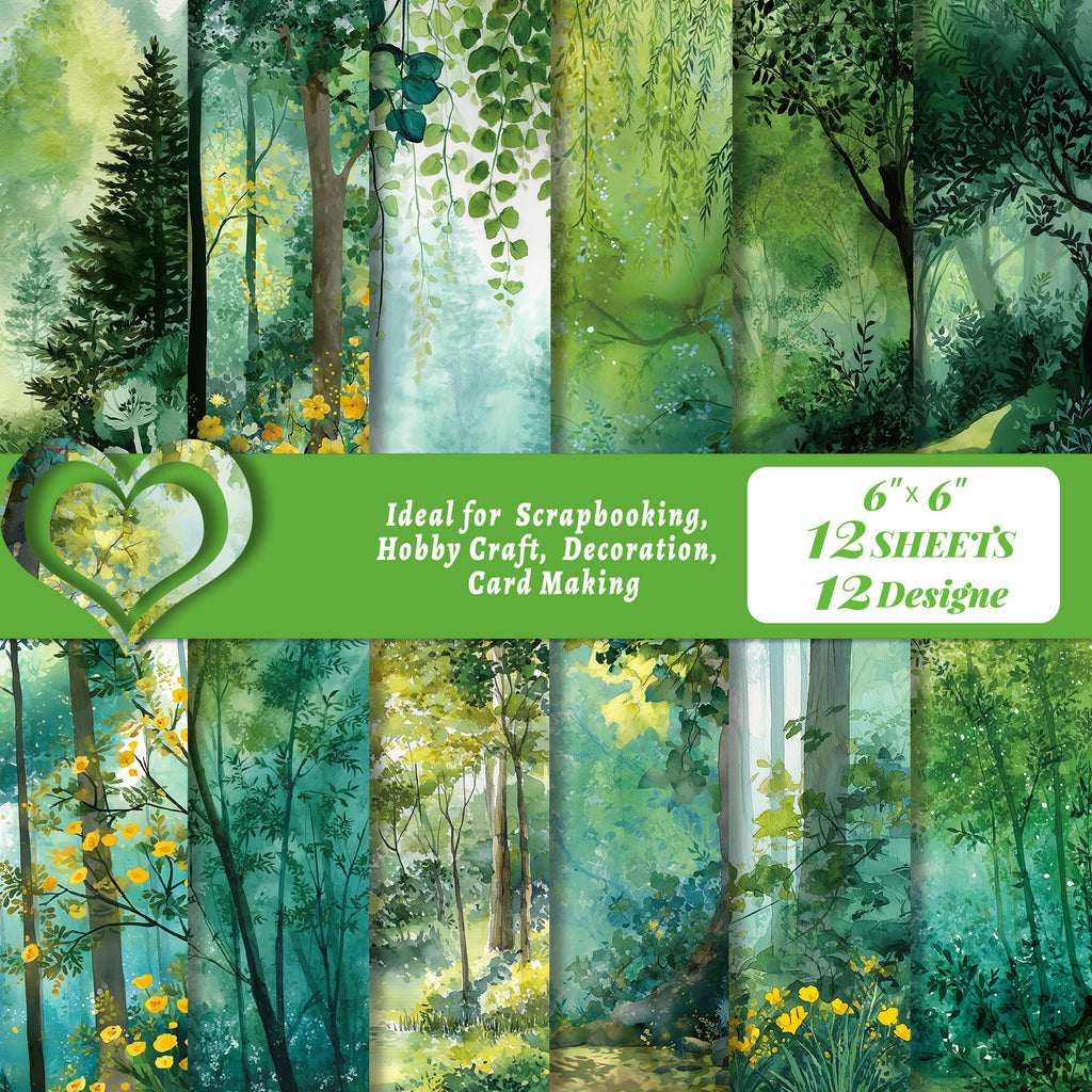 6 inch Forest Scrapbook Paper Pad PA829