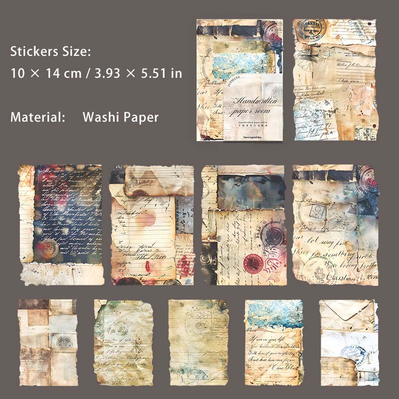 20 Pcs Vintage Hand-written Letter Washi Stickers SXZJ