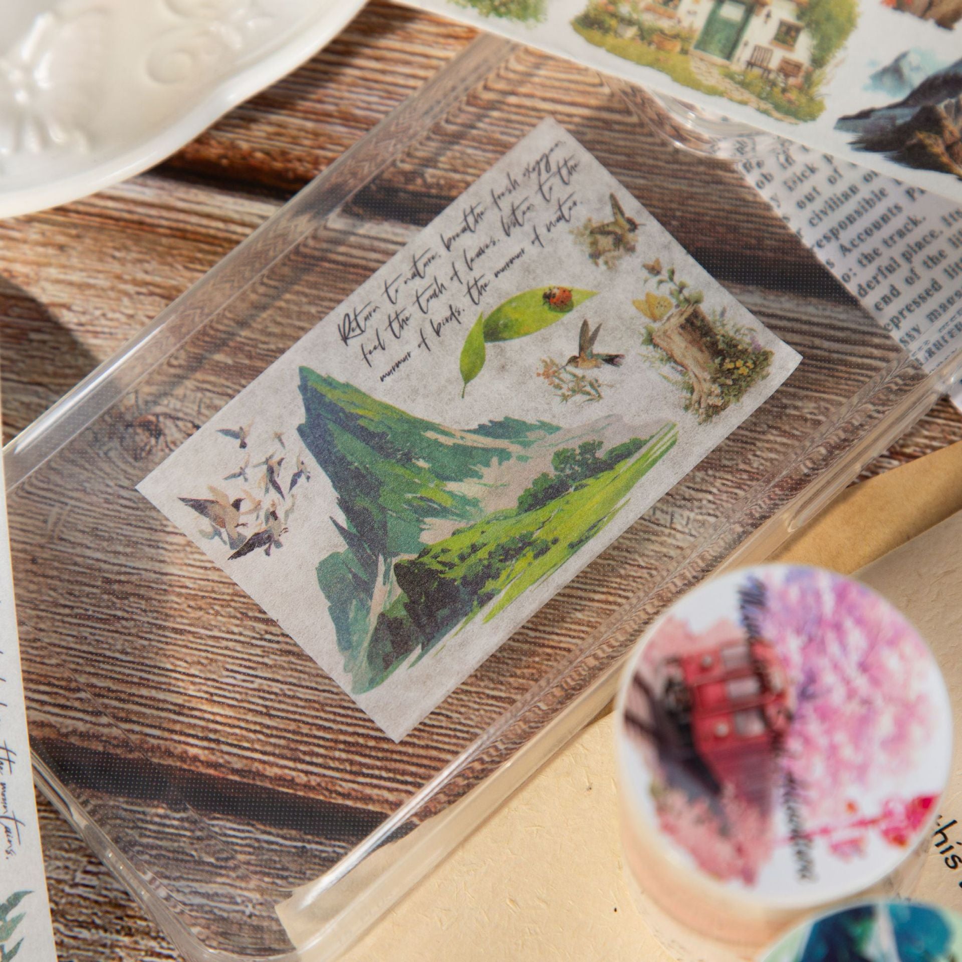 1 Roll Watercolor Landscpae Washi Tape PDLQMSJ
