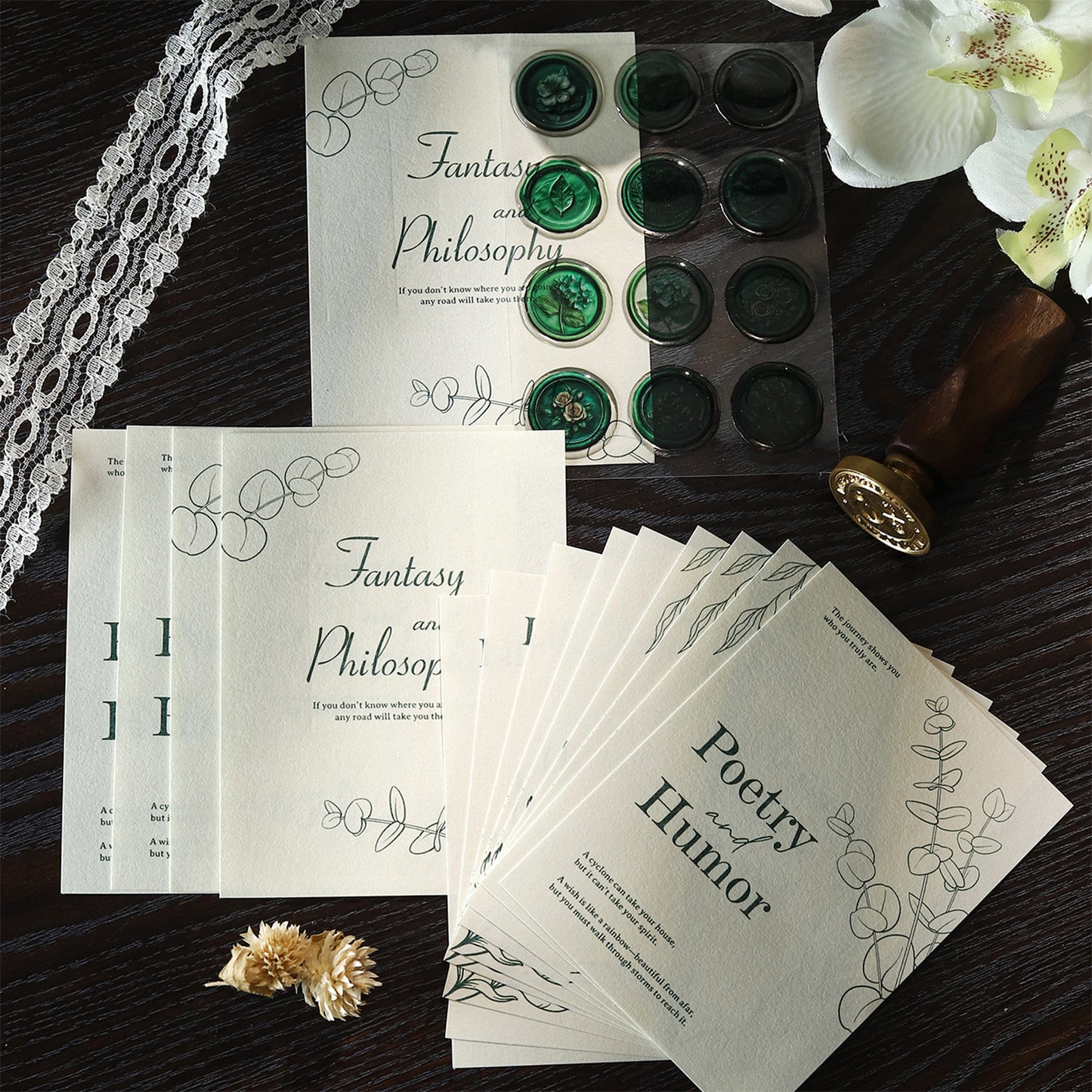 27 Pcs Vintage Journal Paper and Wax Seal Stickers WMDX