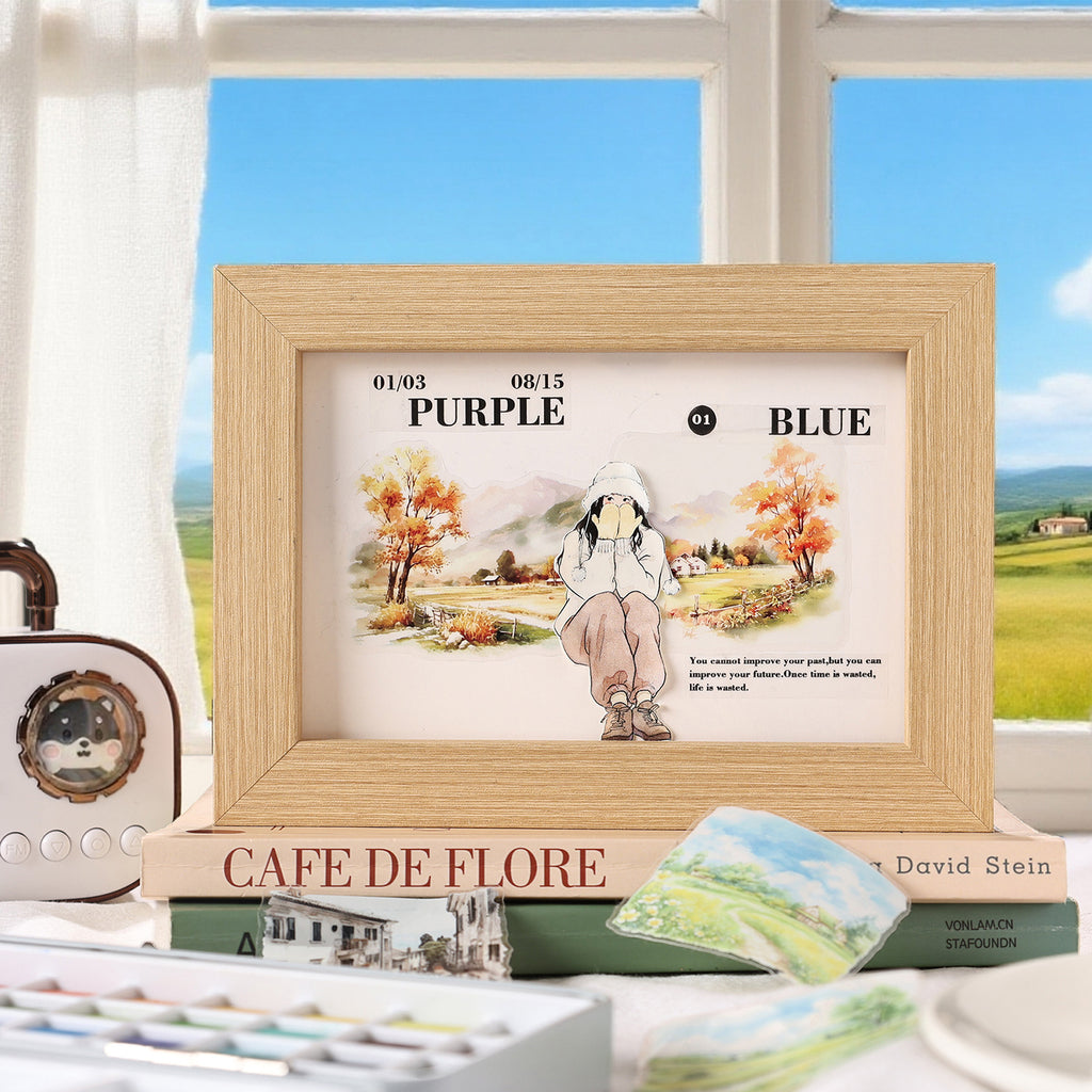 4 Rolls Seasonal Landscape PET Stickers Tapes Set SSFH