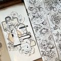 Floral Decorative Tape Rolls- Monochrome