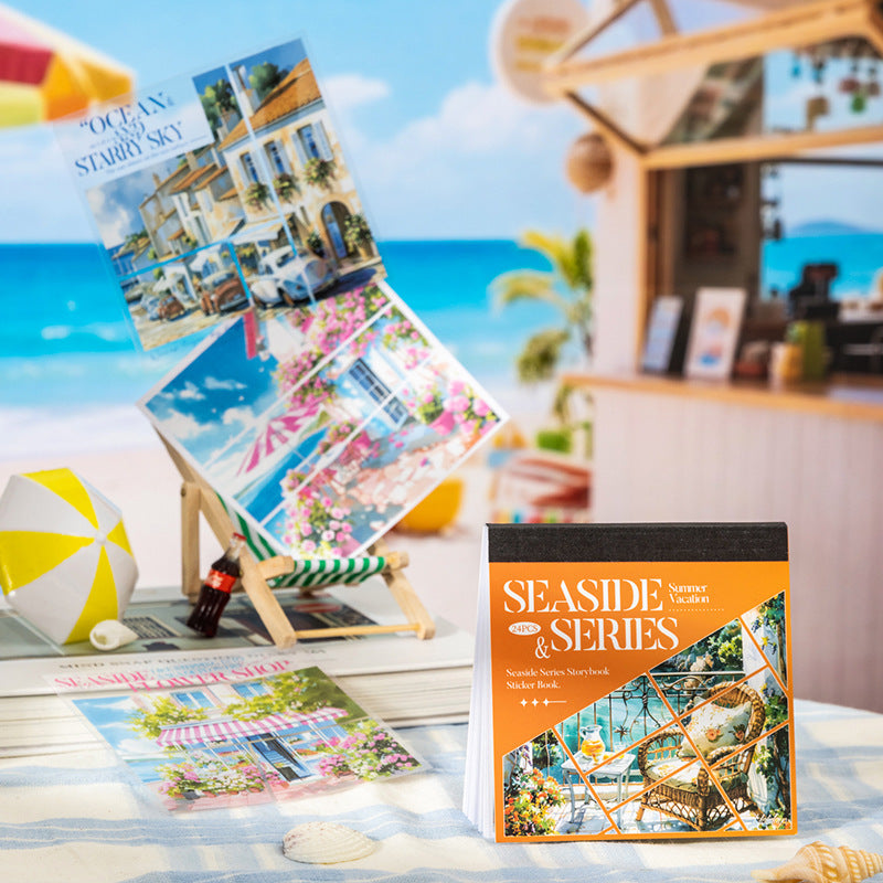 24 Sheets Seaside Town Stickers Book HBXL