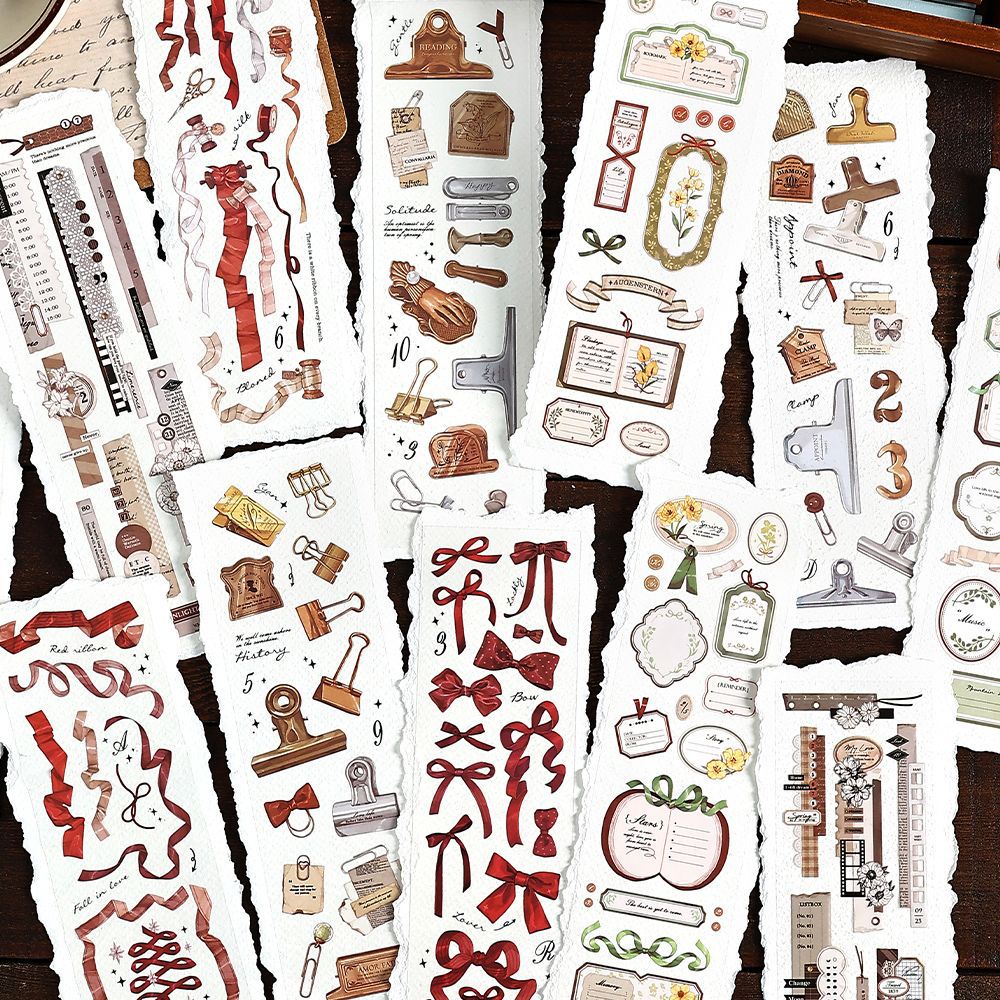 6 Pcs Vintage PET Stickers SJYD