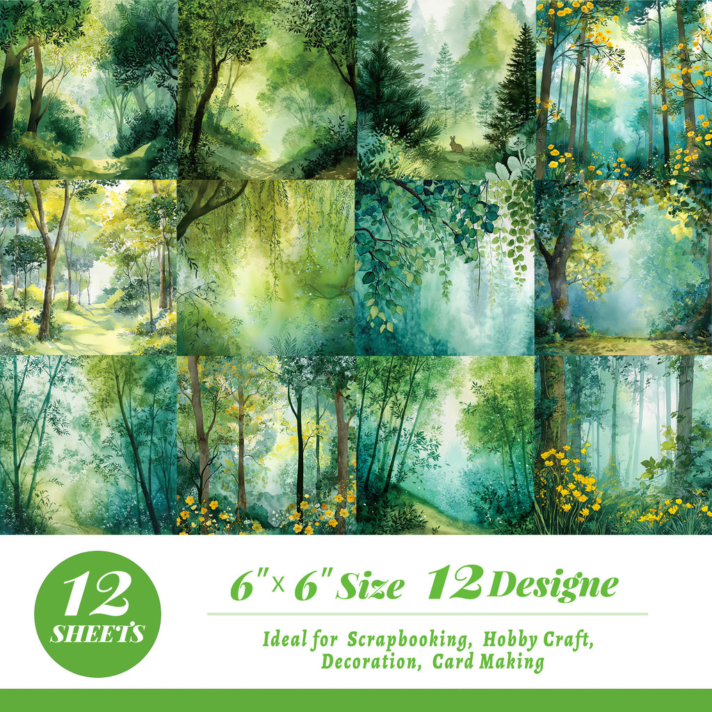 6 inch Forest Scrapbook Paper Pad PA829
