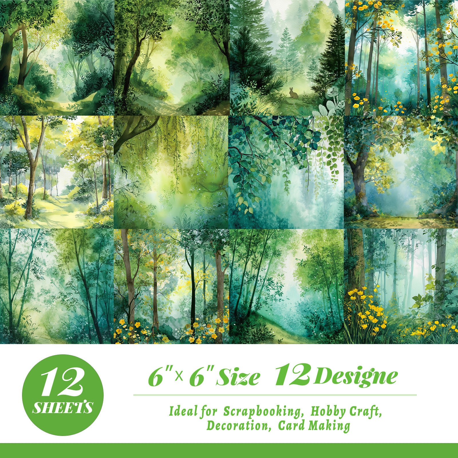 6 inch Forest Scrapbook Paper Pad PA829