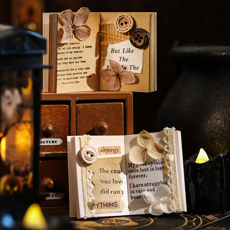 2 Pcs Mini Vintage Junk Journal Notebook GDMFSF, 100 Sheets