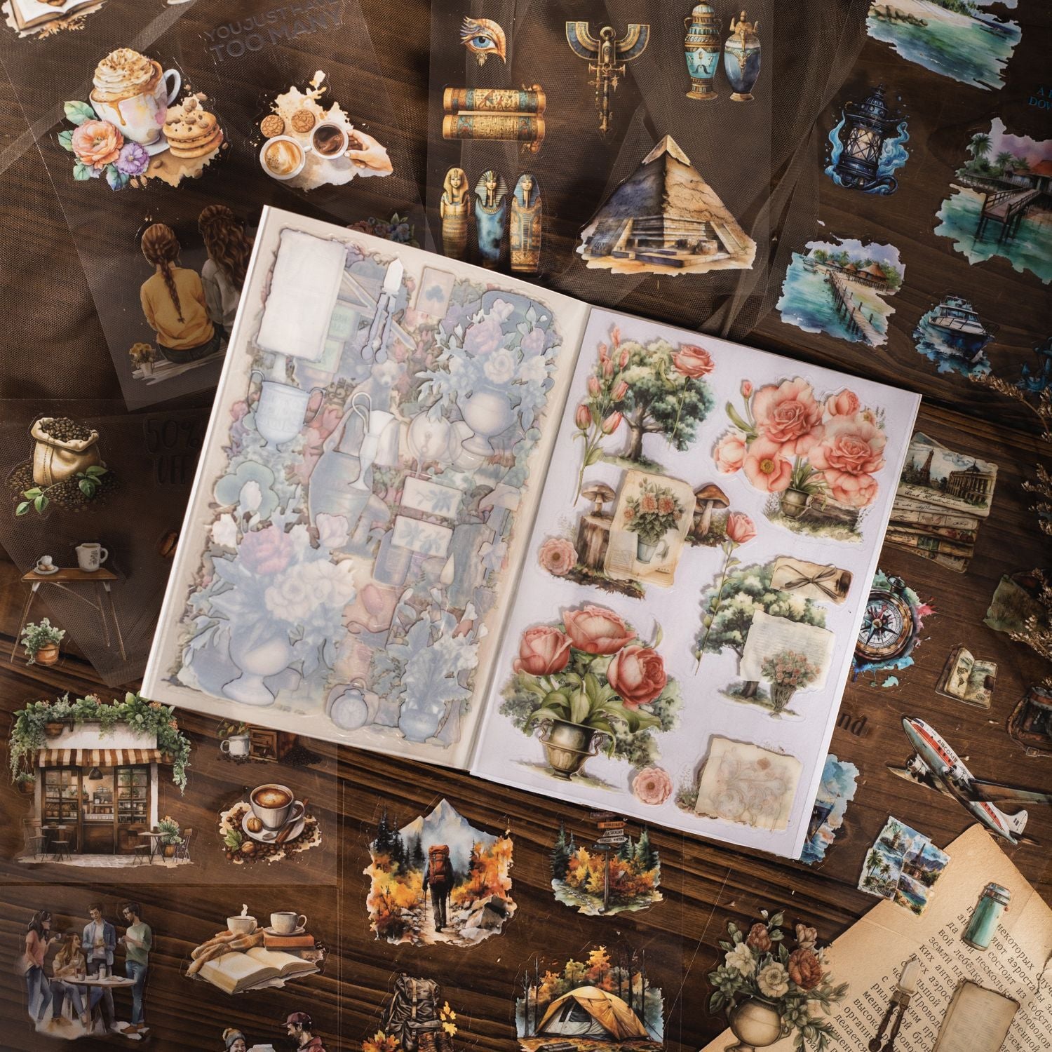 28 Sheets PET Stickers Book FGJY
