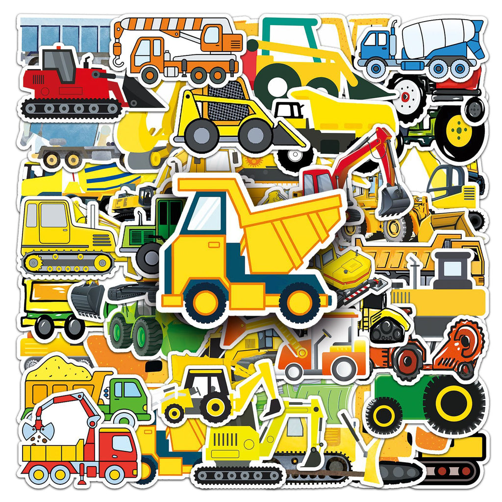 50 Pcs Vinyl Construction Vehicle Stickers GCC424
