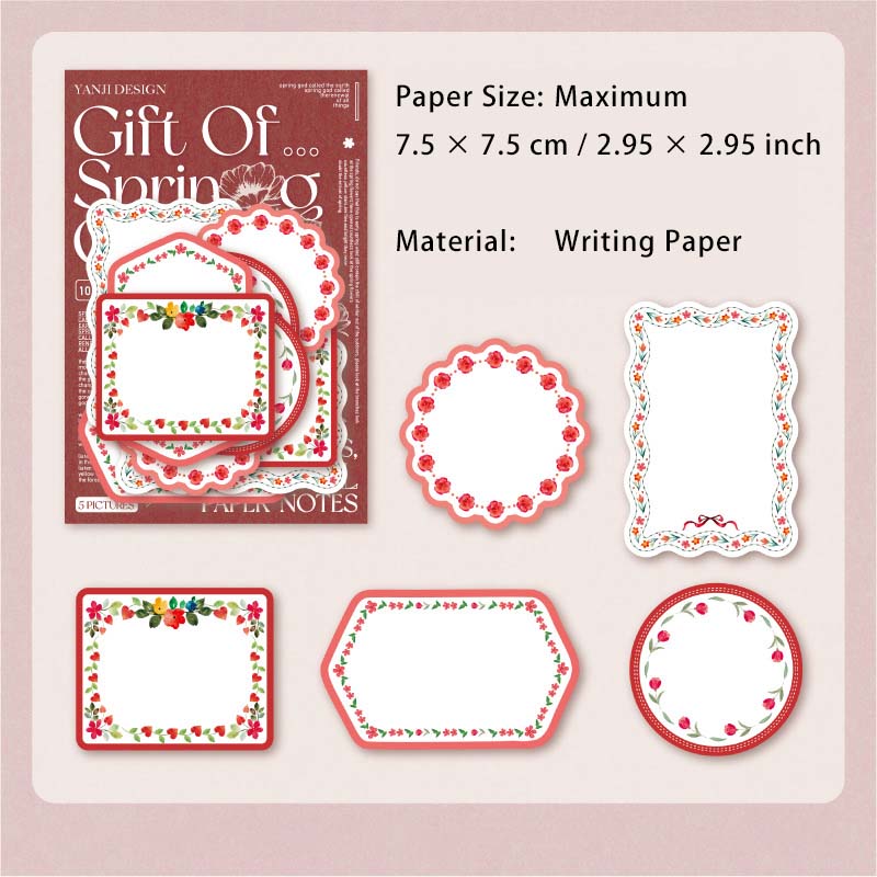 10 Pcs Floral Notepad Paper CSDLW