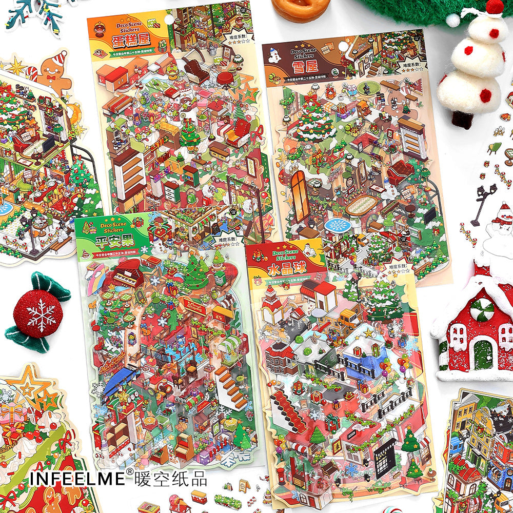 Christmas Theme 3D Scene DIY Stickers Kit JRYY25