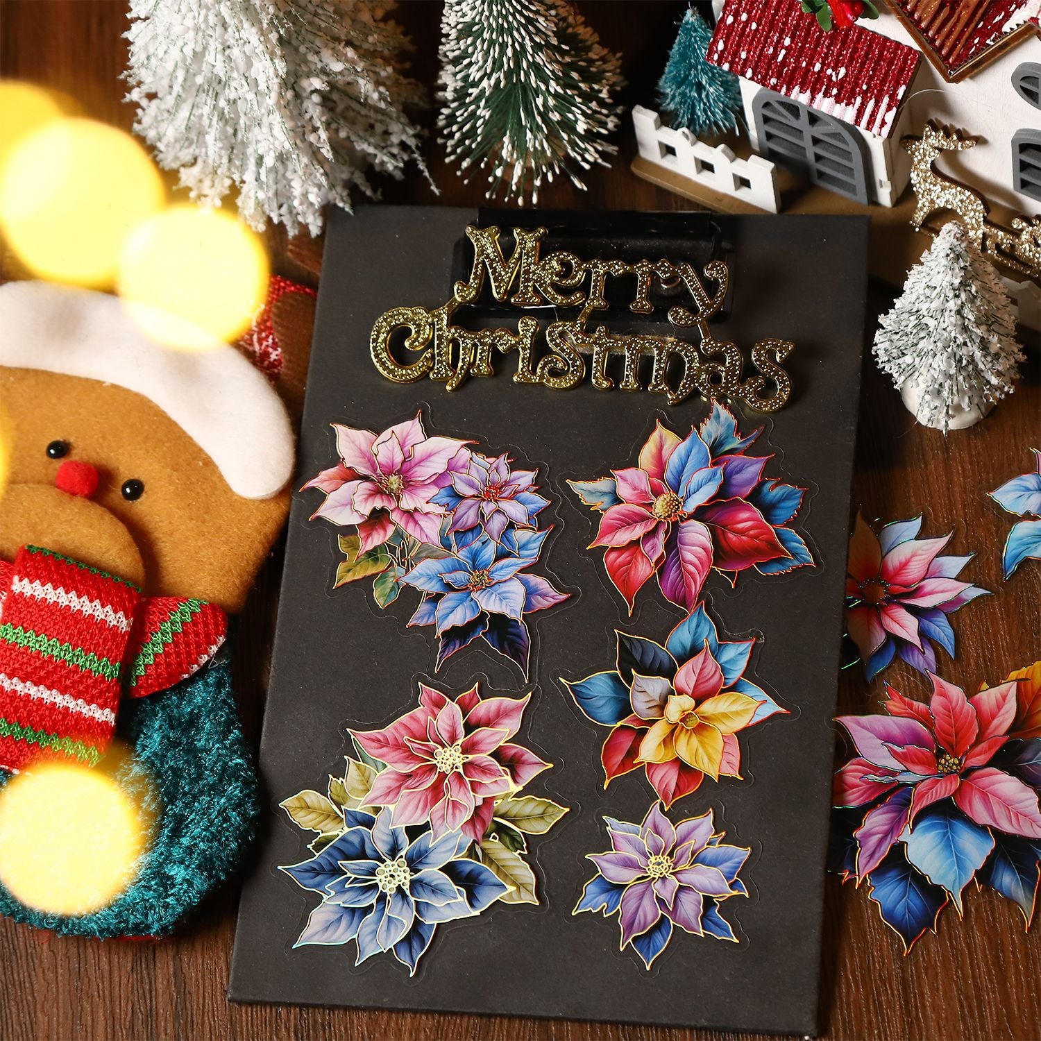 20 Pcs Large Flower PET Stickers SDHQ