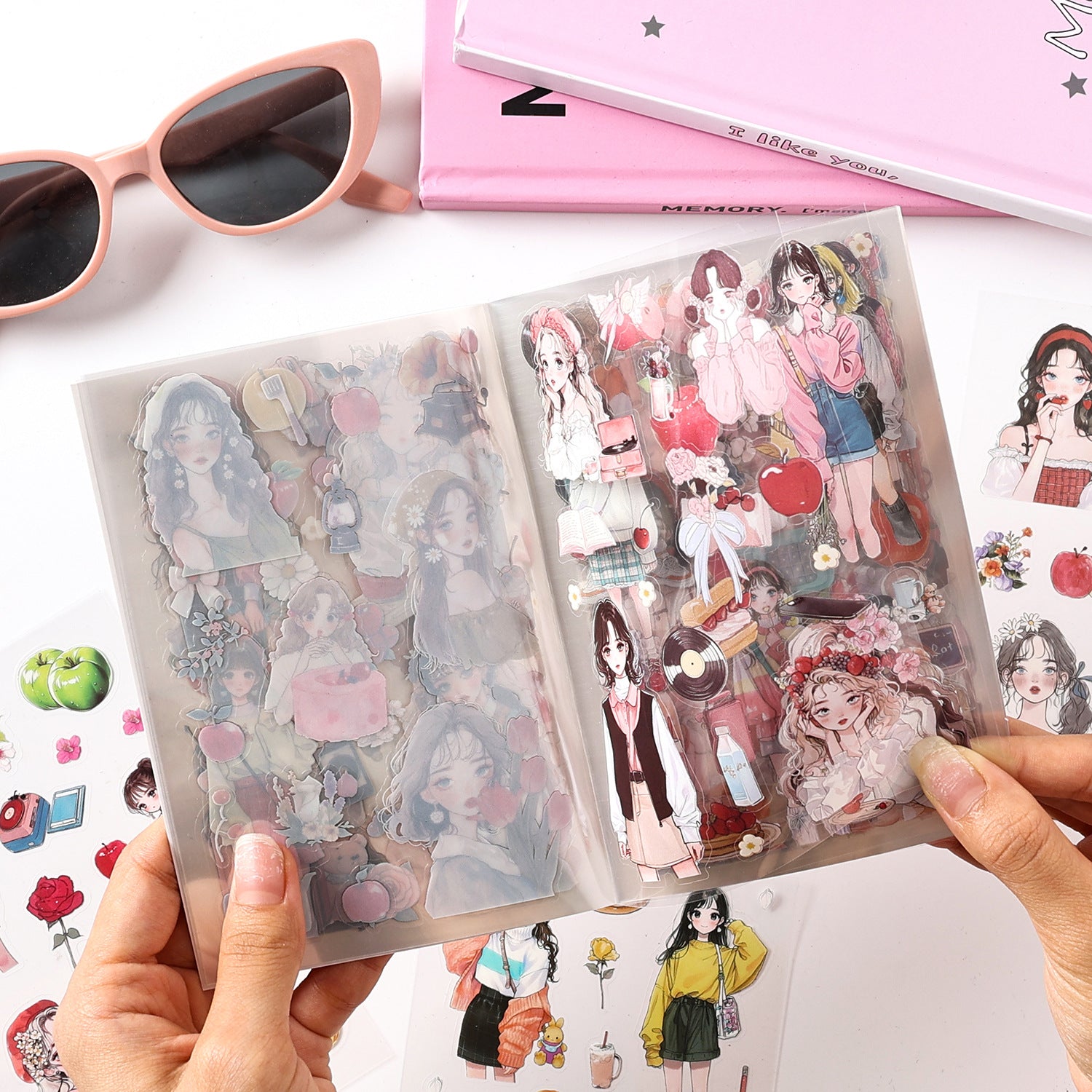 20 Pcs Flower Girl Boy Washi Stickers Book HYHS